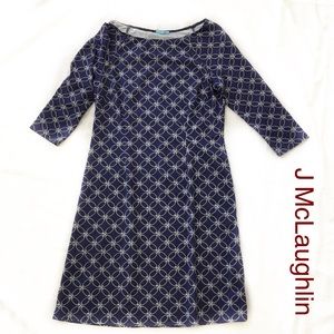 J McLAUGHLIN Navy Nylon Knit Dress sz M